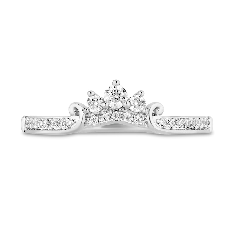 Enchanted Disney Majestic Princess 0.95 CT. T.W. Diamond Crown Contour Bridal Set in 14K White Gold|Peoples Jewellers