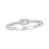 Thumbnail Image 0 of 0.10 CT. T.W. Sideways Emerald-Shaped Multi-Diamond Promise Ring in 10K White Gold
