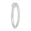 Thumbnail Image 1 of 0.10 CT. T.W. Sideways Emerald-Shaped Multi-Diamond Promise Ring in 10K White Gold
