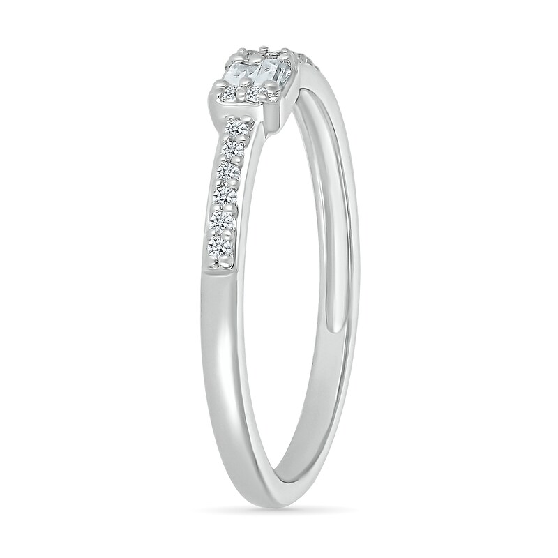 0.10 CT. T.W. Sideways Emerald-Shaped Multi-Diamond Promise Ring in 10K White Gold