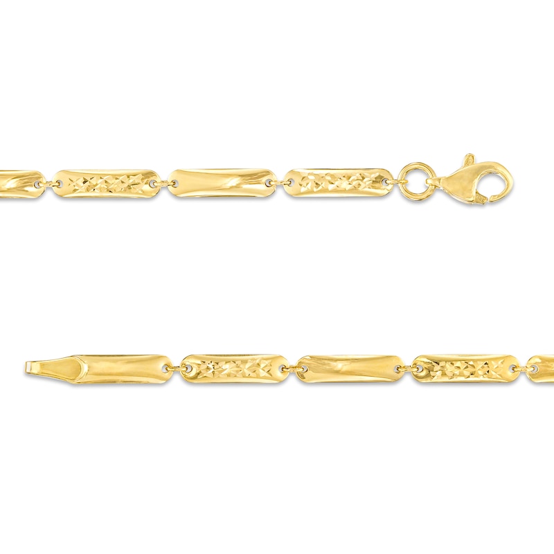 Main Image 3 of Diamond-Cut Bar Link Bracelet in 10K Gold – 7.5"