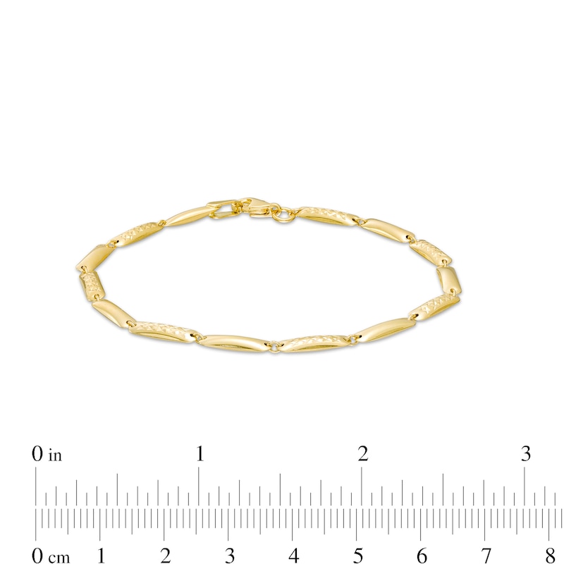 Main Image 4 of Diamond-Cut Bar Link Bracelet in 10K Gold – 7.5"