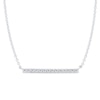 Thumbnail Image 2 of 0.17 CT. T.W. Diamond Bar Necklace and Stud Earrings Set in Sterling Silver - 17"