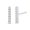 Thumbnail Image 3 of 0.17 CT. T.W. Diamond Bar Necklace and Stud Earrings Set in Sterling Silver - 17"