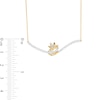 By Women for Women 0.20 CT. T.W. Diamond Swirl Bypass Bar with Lotus Flower Necklace in 10K Gold