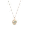 Thumbnail Image 2 of Men's 6.0mm Swiss Blue Topaz Scallop Edge Compass Pendant in 10K Gold – 22"