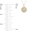 Thumbnail Image 4 of Men's 6.0mm Swiss Blue Topaz Scallop Edge Compass Pendant in 10K Gold – 22"