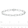 Thumbnail Image 4 of The Kindred Links from Vera Wang Love Collection 0.23 CT. T.W. Diamond Paper Clip Link Bracelet in Sterling Silver