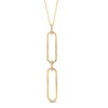 Thumbnail Image 0 of The Kindred Links from Vera Wang Love Collection 0.115 CT. T.W. Diamond Paper Clip Link Drop Pendant in 10K Gold – 19"