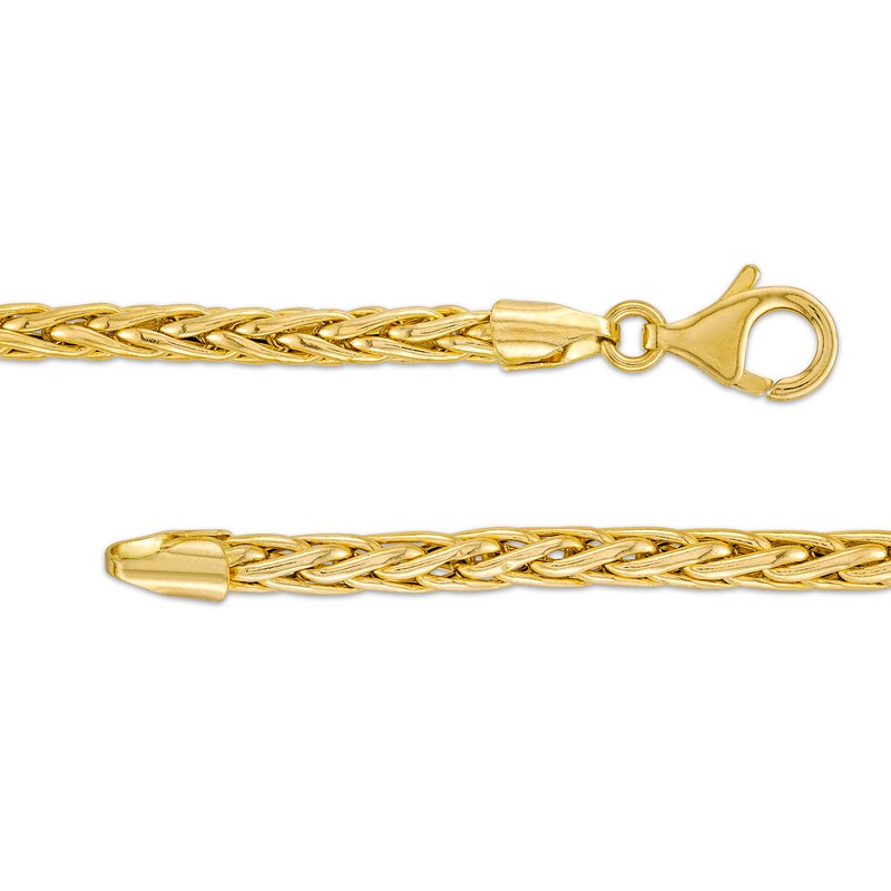 Main Image 3 of Men's 3.5mm Wheat Chain Necklace in Hollow 14K Gold - 22"