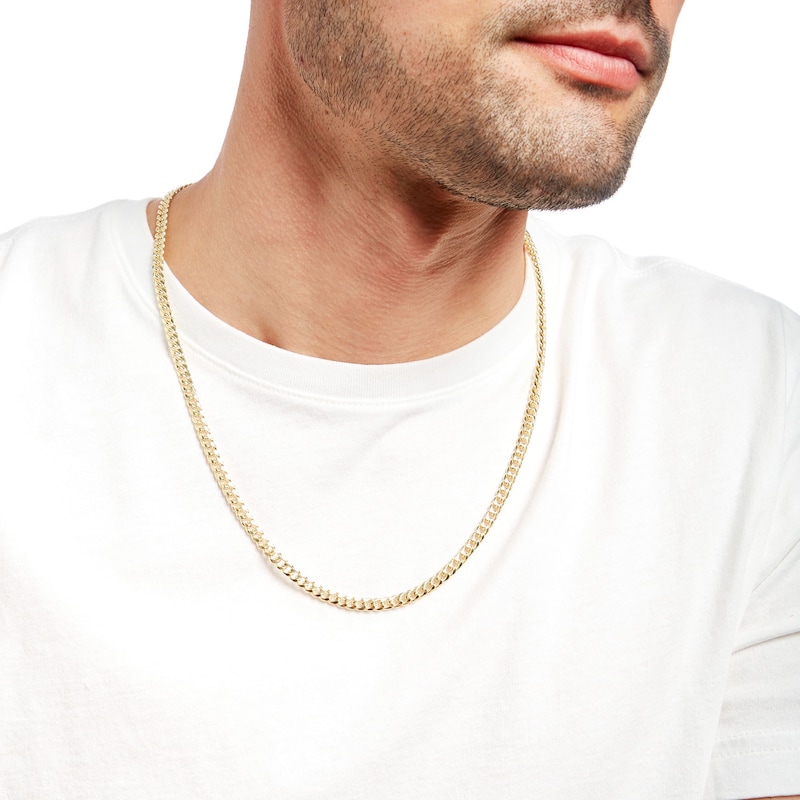 Main Image 2 of 4.5mm Cuban Curb Chain Necklace in Hollow 10K Gold - 22"
