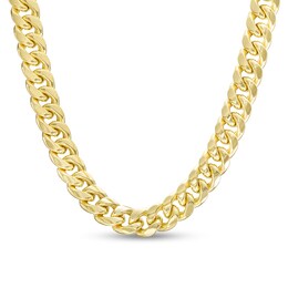 7.4mm Semi-Solid Cuban Curb Chain Necklace in 10K Gold - 22&quot;