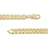 Thumbnail Image 3 of 7.4mm Cuban Curb Chain Necklace in Hollow 10K Gold - 22"