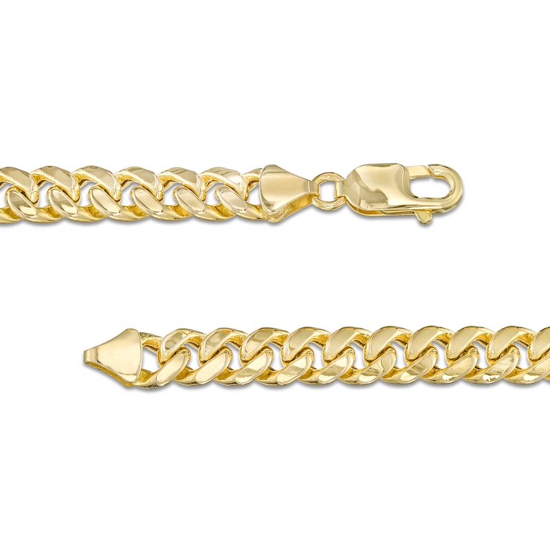 7.4mm Cuban Curb Chain Necklace in Hollow 10K Gold - 22"