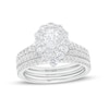 Thumbnail Image 0 of 1.66 CT. T.W. Pear-Shaped Diamond Double Scallop Edge Frame Three Piece Bridal Set in 14K White Gold