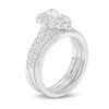 Thumbnail Image 2 of 1.66 CT. T.W. Pear-Shaped Diamond Double Scallop Edge Frame Three Piece Bridal Set in 14K White Gold