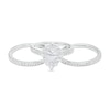 Thumbnail Image 3 of 1.66 CT. T.W. Pear-Shaped Diamond Double Scallop Edge Frame Three Piece Bridal Set in 14K White Gold