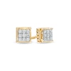 Thumbnail Image 0 of Men's 0.145 CT. T.W. Square Multi-Diamond Curb Chain Link Outer Edge Stud Earrings in 10K Gold