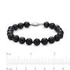 Faceted Onyx Bead Strand Necklace, Bracelet and Stud Earrings Set in Sterling Silver
