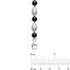 Alternating Onyx and Freshwater Cultured Pearl Strand Necklace, Bracelet and Drop Earrings Set in Sterling Silver