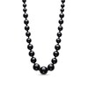 Onyx Graduating Strand Necklace with Sterling Silver Clasp