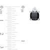 Thumbnail Image 1 of 7.0mm Cushion-Cut Onyx and White Topaz Stud Earrings in Sterling Silver