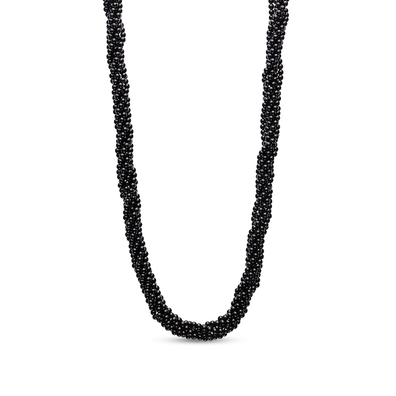 Onyx Bead Multi-Strand Necklace with Sterling Silver Clasp - 20"|Peoples Jewellers