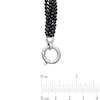 Onyx Bead Multi-Strand Necklace with Sterling Silver Clasp - 20"