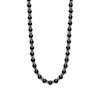 8.0mm Onyx and Stopper Bead Strand Necklace in Sterling Silver