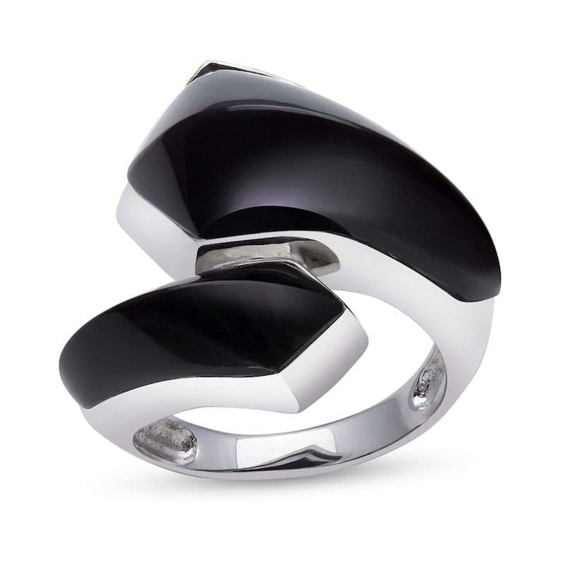 Abstract Onyx Wrap Ring in Sterling Silver - Size 7|Peoples Jewellers