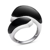 Thumbnail Image 1 of Abstract Onyx Wrap Ring in Sterling Silver - Size 7
