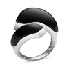 Thumbnail Image 1 of Abstract Onyx Wrap Ring in Sterling Silver - Size 7