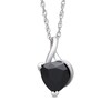 Thumbnail Image 1 of 8.0mm Faceted Trillion-Cut Onyx Pendant in Sterling Silver