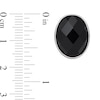 Faceted Oval Onyx Stud Earrings in Sterling Silver