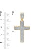 Thumbnail Image 2 of Men's 0.50 CT. T.W. Diamond Triple Row Bold Cross Necklace Charm in 10K Gold