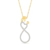 Thumbnail Image 0 of 0.148 CT. T.W. Diamond Heart-Top Infinity Loop Motherly Love Pendant in Sterling Silver with 14K Gold Plate