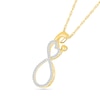 Thumbnail Image 2 of 0.148 CT. T.W. Diamond Heart-Top Infinity Loop Motherly Love Pendant in Sterling Silver with 14K Gold Plate
