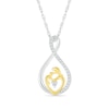 0.116 CT. T.W. Diamond Infinity Loop Motherly Love Pendant in Sterling Silver and 10K Gold