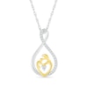 Thumbnail Image 1 of 0.116 CT. T.W. Diamond Infinity Loop Motherly Love Pendant in Sterling Silver and 10K Gold