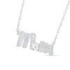 Thumbnail Image 2 of 0.146 CT. T.W. Diamond "Mom" Necklace in Sterling Silver