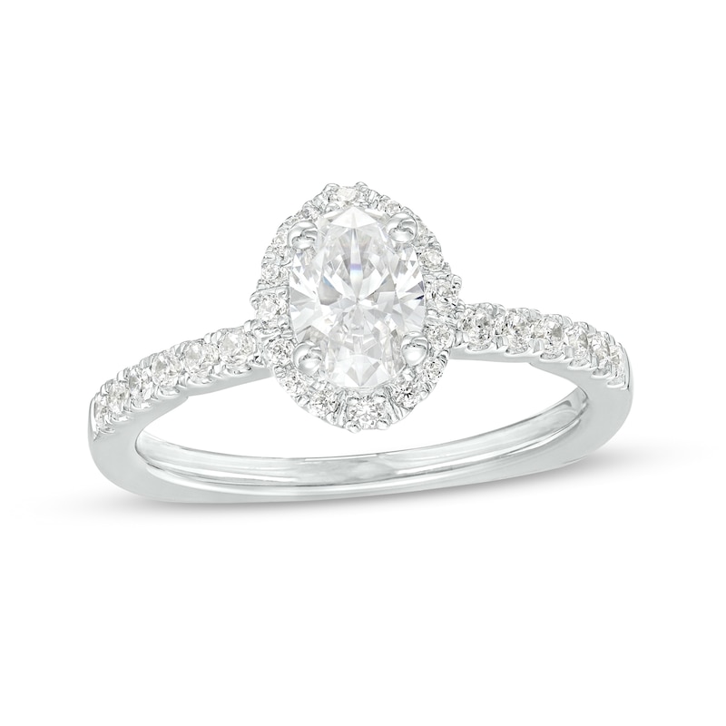 Kleinfeld® 1.115 CT. T.W. Oval Diamond Frame Engagement Ring in 14K White Gold (I/I1)