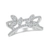 Thumbnail Image 1 of 0.40 CT. T.W. Marquise-Shaped Multi-Diamond Scatter Open Shank Ring in 10K White Gold