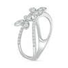 Thumbnail Image 1 of 0.40 CT. T.W. Marquise-Shaped Multi-Diamond Scatter Open Shank Ring in 10K White Gold