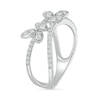 Thumbnail Image 2 of 0.40 CT. T.W. Marquise-Shaped Multi-Diamond Scatter Open Shank Ring in 10K White Gold
