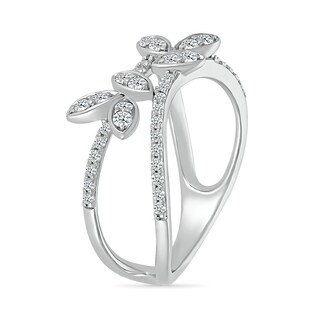 0.40 CT. T.W. Marquise-Shaped Multi-Diamond Scatter Open Shank Ring in 10K White Gold