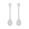 Thumbnail Image 1 of 0.50 CT. T.W. Pear-Shaped Multi-Diamond Frame Drop Earrings in 10K White Gold