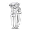 Thumbnail Image 3 of 6.5mm White Lab-Created Sapphire and 0.06 CT. T.W. Diamond Flower Frame Bridal Set in 10K White Gold