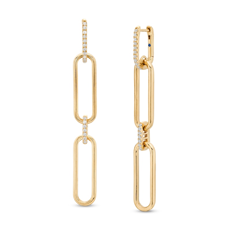 The Kindred Links from Vera Wang Love Collection 0.23 CT. T.W. Diamond Paper Clip Link Drop Earrings in 10K Gold
