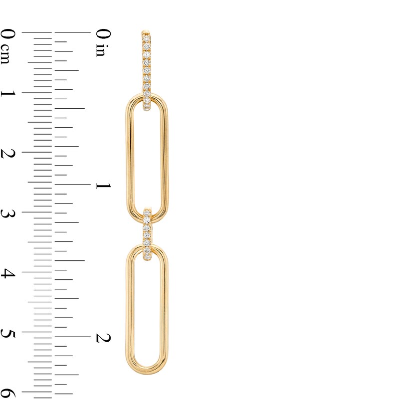 The Kindred Links from Vera Wang Love Collection 0.23 CT. T.W. Diamond Paper Clip Link Drop Earrings in 10K Gold
