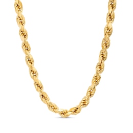 5.0mm Hollow Glitter Rope Chain Necklace in 14K Gold - 20&quot;
